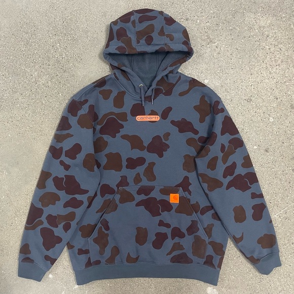 Carhartt Men's Midweight Duck Camo Logo Hoodie loose fitting Size Large - Picture 1 of 16